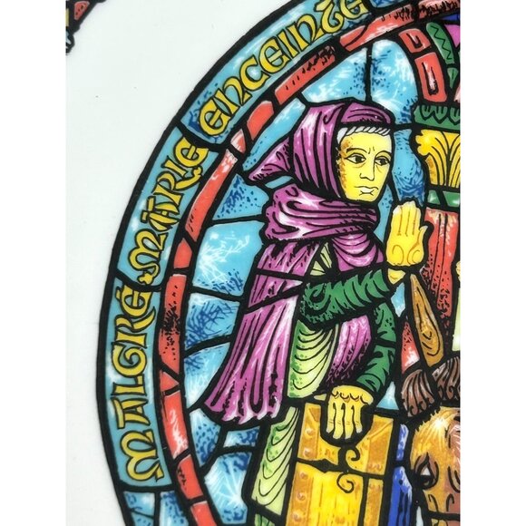 Henri D’Arceau Limoges Noel Vitrail Christmas Plate Vtg 1977 Limited Edition Dec - Picture 4 of 16